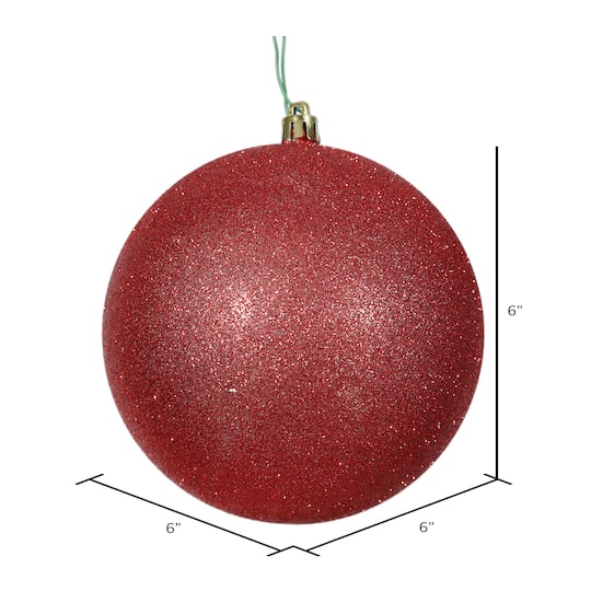 Vickerman 6" Glitter Ball Ornaments